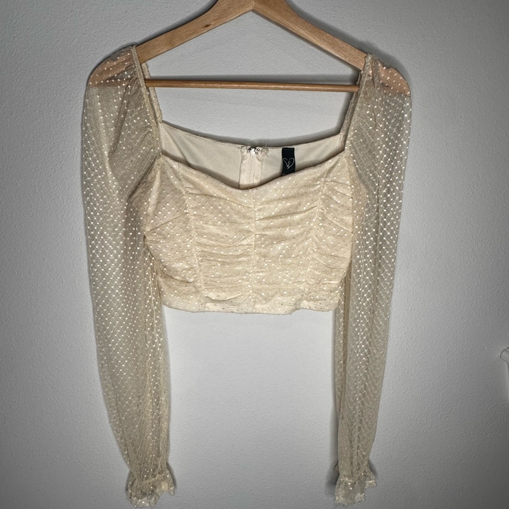 Windsor Cream Sheer Sleeve Blouse - Picture 2 of 4